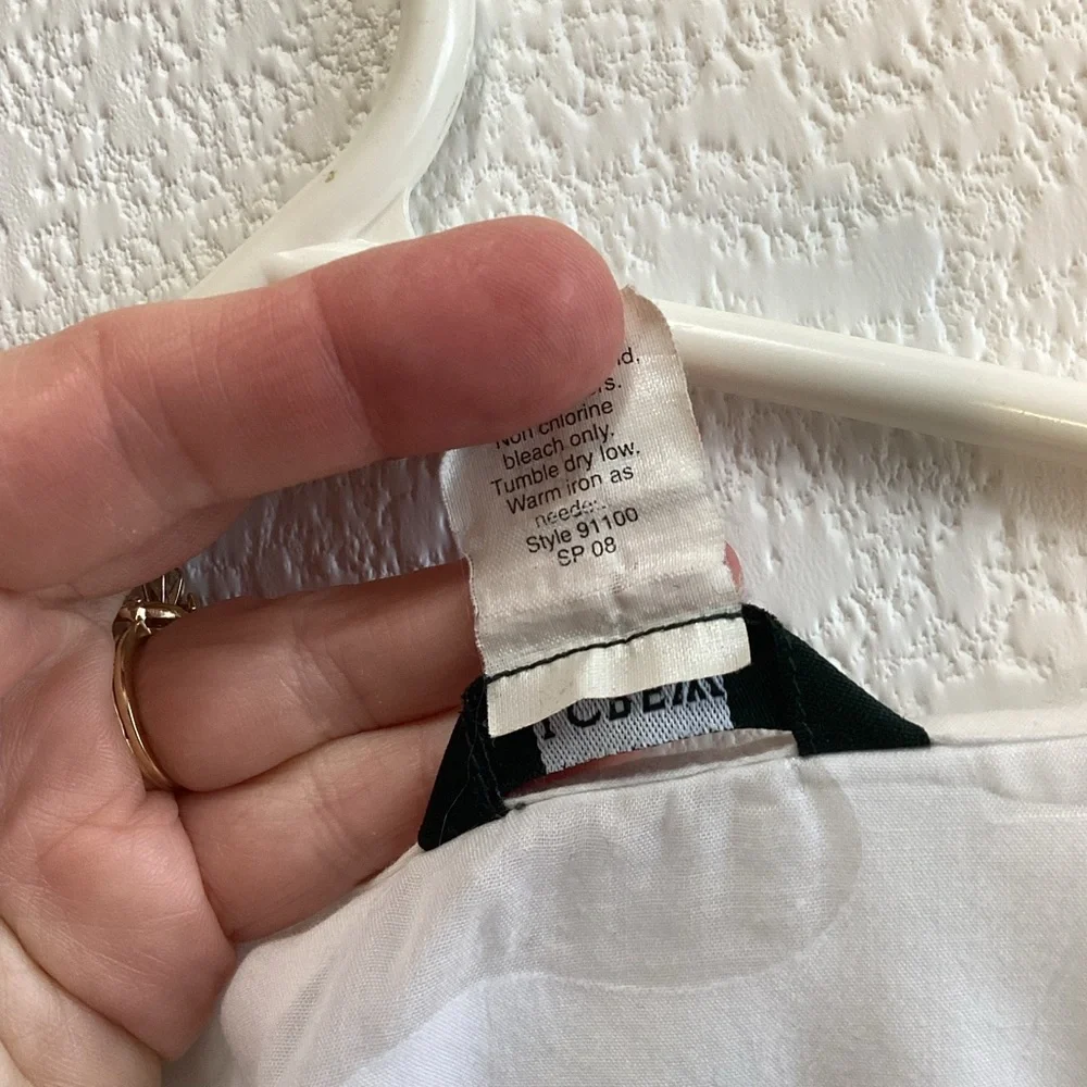 J. Crew White Semi-Sheer‎ Swimsuit Cover-Up Empire Waist Drawstring Small